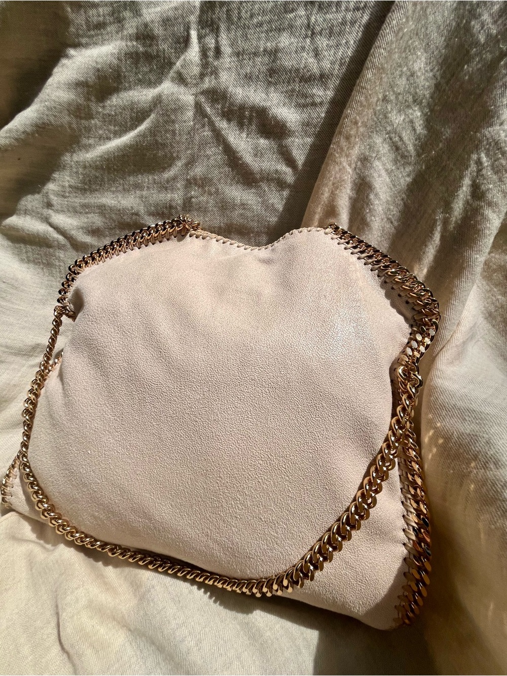 Stella McCartney Falabella Fold-Over Tote Cream Vegan with Gold - Picture 15 of 16